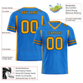 Custom Blue Yellow Striped Sleeves Personalized Authentic Football Jersey FBJ02-D06053